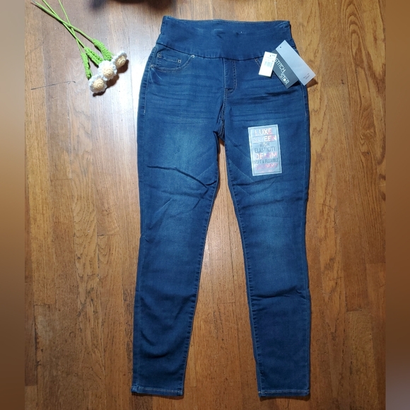 Stitch Star Pull On Skinny Jeggings Indigo Wash - Picture 1 of 10
